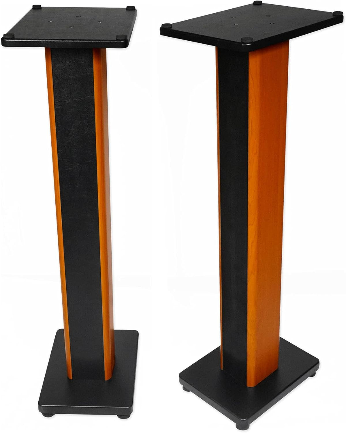 Pair RHTSC 36-Inch Bookshelf Speaker Stands, Surround Sound, 60 Lbs Capacity, Wood Construction, Isolation Pads, Spikes, Sand-Fillable, for Home Theater and Studio Audio